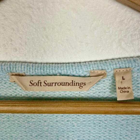 Soft Surrondings Size Large Striped Color Block Chenille Soft Stretch Sweater - Picture 7 of 8